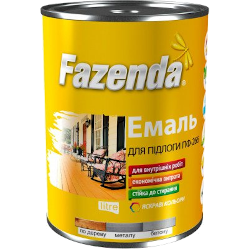 Емаль алкідна FAZENDA ПФ-266, глянець жовто-коричневий, 2,8кг
